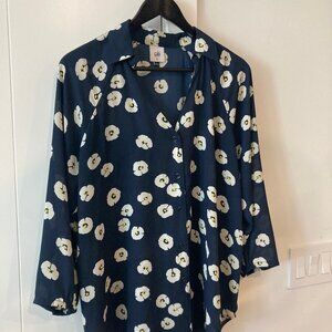 Cabi Blue Daisy Blouse
